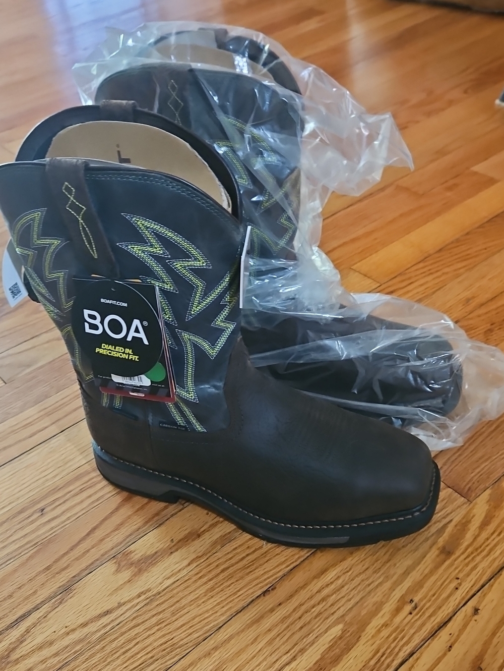 Black Western Work Cowboy Boots with Dialed Precision Fit